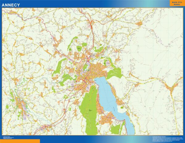 Carte Annecy plastifiée