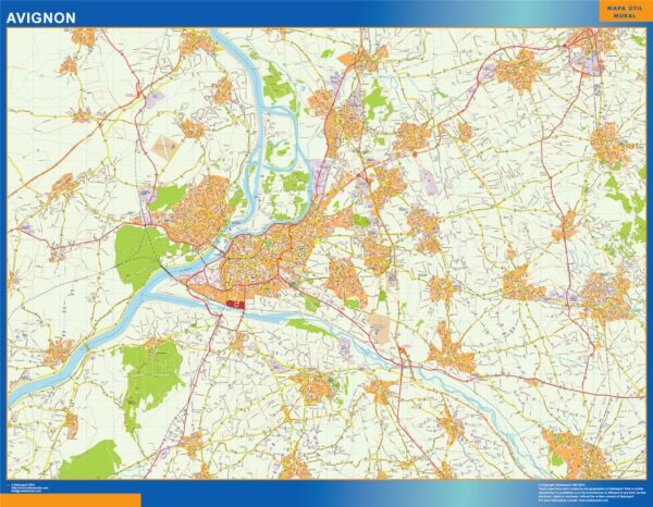 Carte Avignon plastifiée