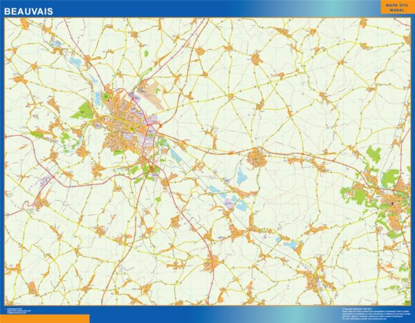 Carte Beauvais plastifiée