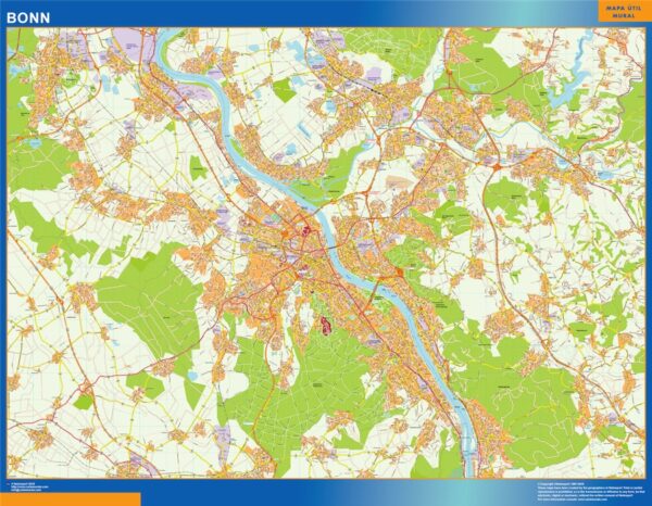 Carte Bonn plastifiée