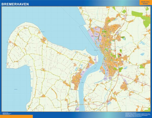 Carte Bremerhaven plastifiée