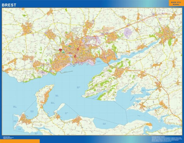 Carte Brest plastifiée