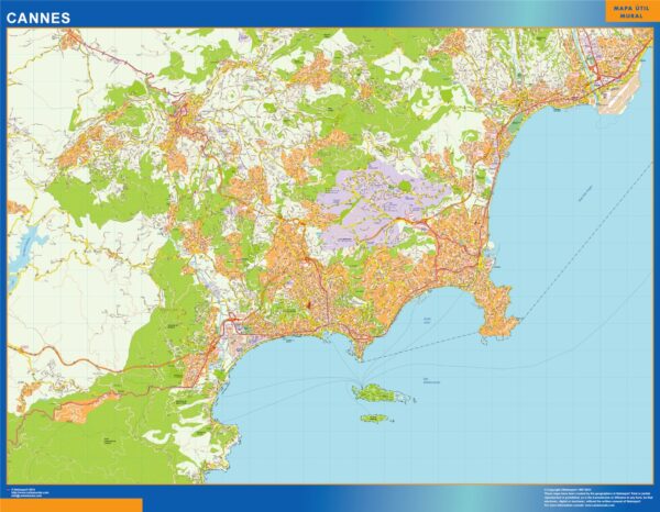 Carte Cannes plastifiée