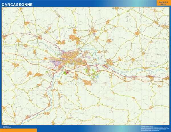 Carte Carcassonne plastifiée