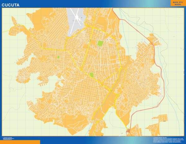 Carte Cucuta plastifiée Colombie