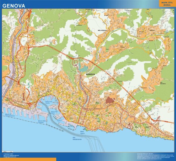 Carte Genova plastifiée