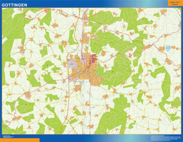 Carte Gottingen plastifiée