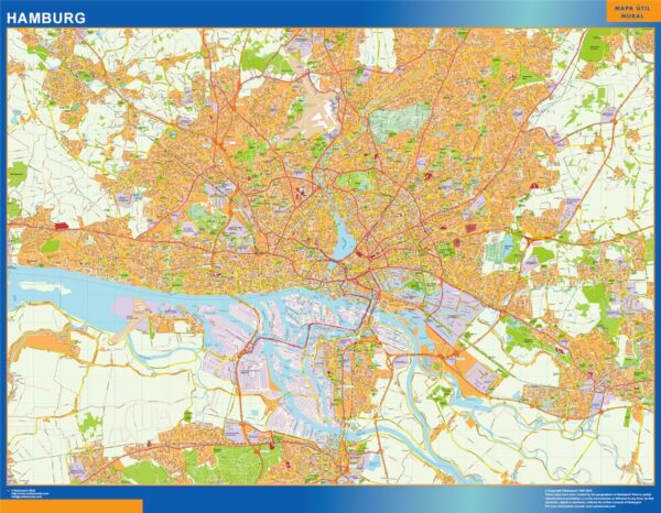 Carte Hamburg plastifiée