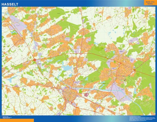 Carte Hasselt plastifiée