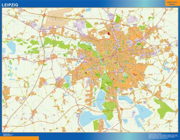 Carte Leipzig plastifiée