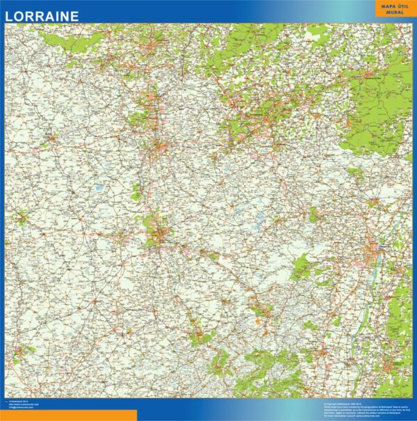 Carte Lorraine plastifiée