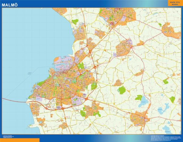 Carte Malmo en Suède