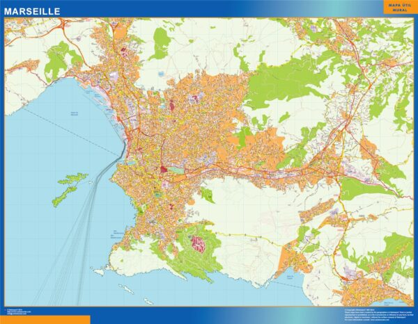 Carte Marseille plastifiée