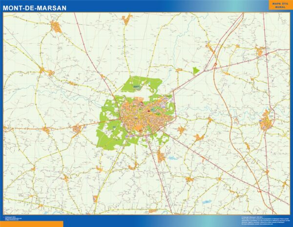 Carte Mont De Marsan plastifiée