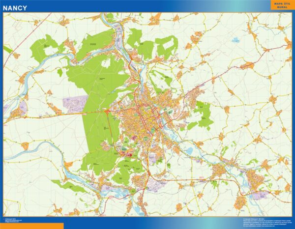 Carte Nancy plastifiée