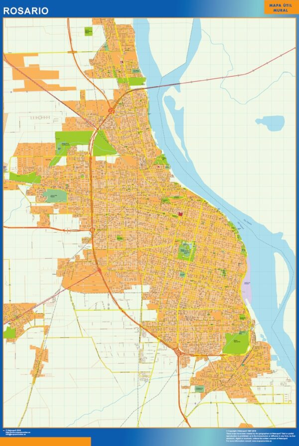 Carte Rosario plastifiée Argentine