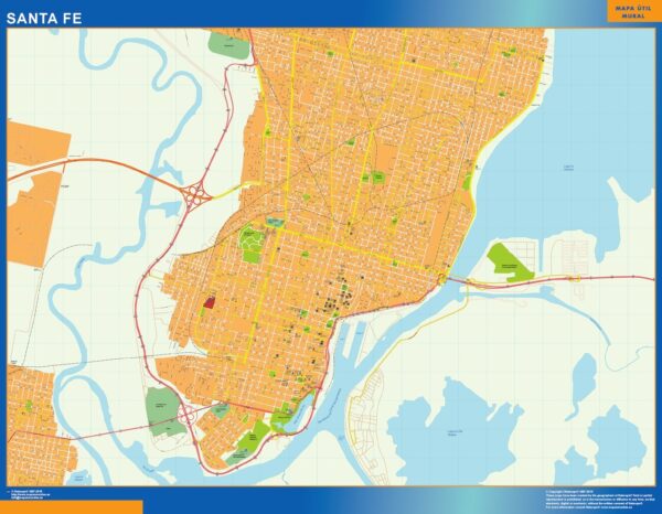 Carte Santa Fe plastifiée Argentine