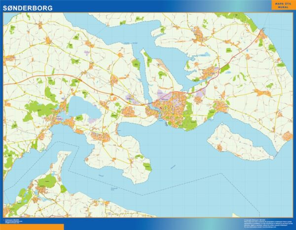 Carte Sonderborg plastifiée