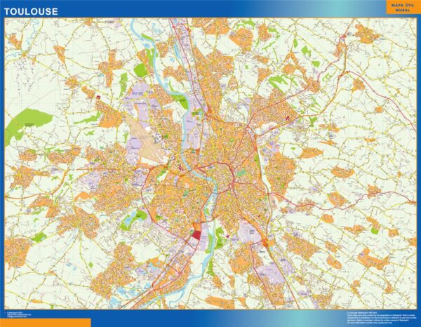 Carte Toulouse plastifiée