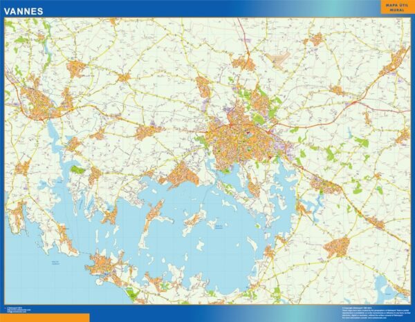 Carte Vannes plastifiée