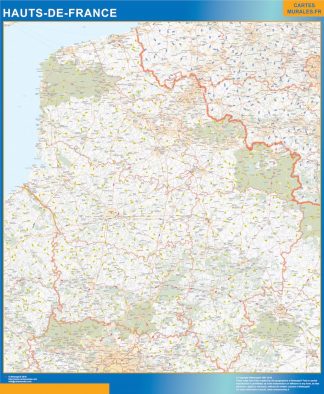 Carte plastifiée Région Hauts de France