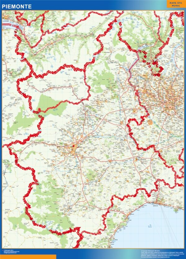 Carte plastifiée Piemonte