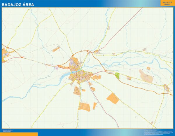 Carte routière Badajoz région plastifiée