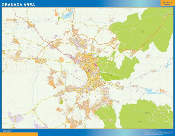 Carte routière Granada région plastifiée