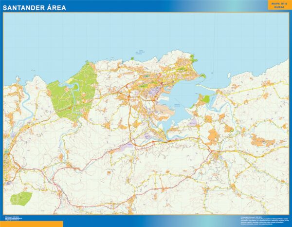 Carte routière Santander région plastifiée