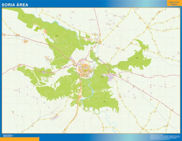 Carte routière Soria région plastifiée