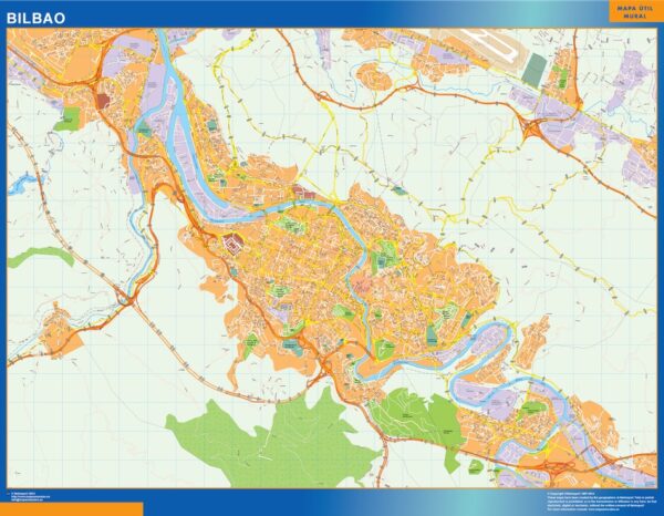 Plan des rues Bilbao plastifiée